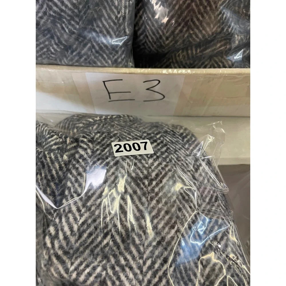 Cat & Jack Girls Long Herringbone Coat Black & Cream Size XL NWT